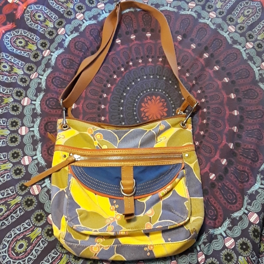 Fossil Canvas Crossbody Bag